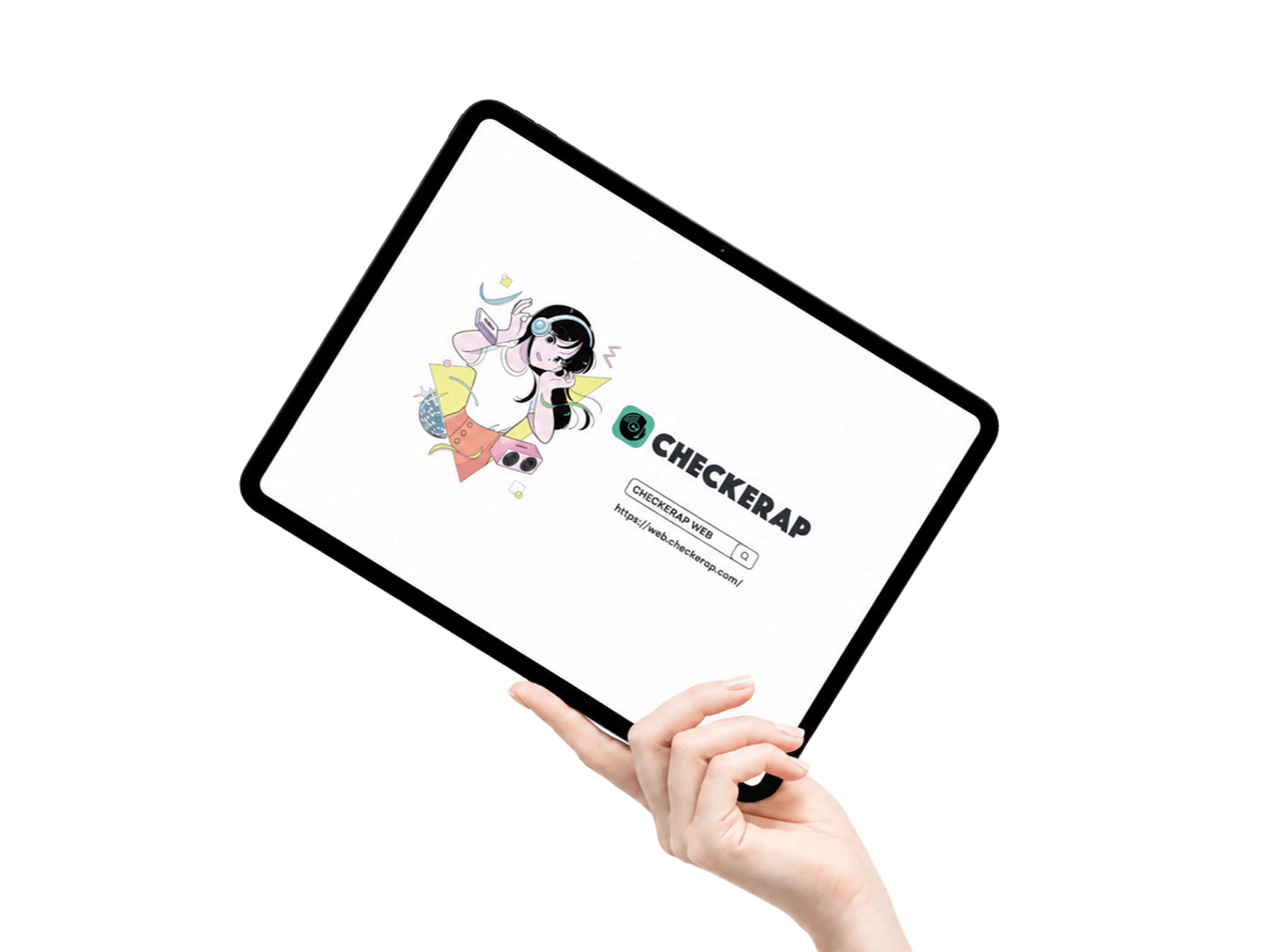 CHECKERAP Webを表示したタブレット